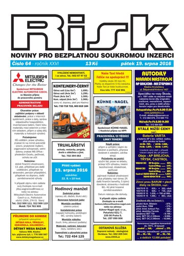 Obálka e-magazínu Risk 64/2016