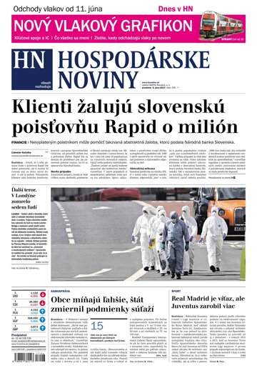 Obálka e-magazínu Hospodárske noviny 05.06.2017