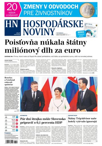 Obálka e-magazínu Hospodárske noviny 20.06.2017