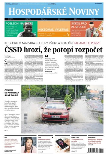Obálka e-magazínu Hospodářské noviny 147 - 1.8.2019