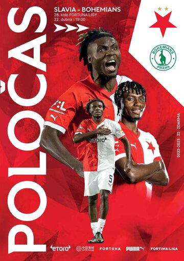 Obálka e-magazínu Poločas 23/2022č.22 Slavia - Bohemians