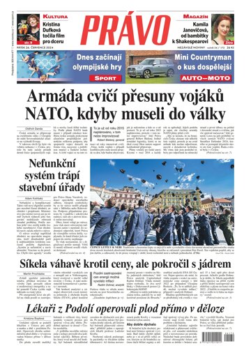 Obálka e-magazínu Deník Právo 26.7.2024