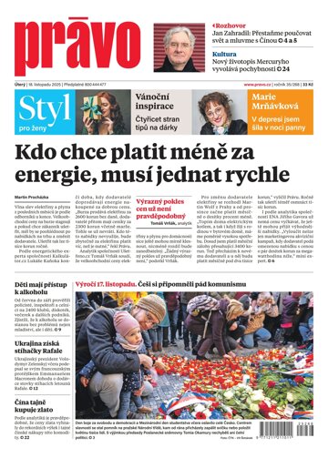 Obálka e-magazínu Deník Právo 18.11.2025