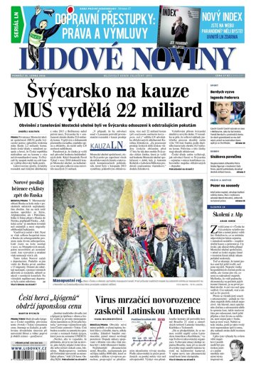 Obálka e-magazínu Lidové noviny 25.1.2016