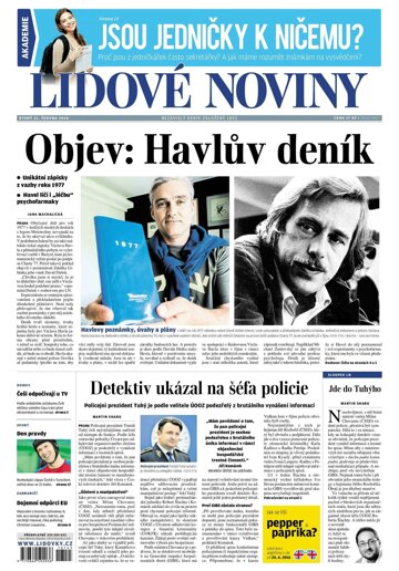 Obálka e-magazínu Lidové noviny 21.6.2016