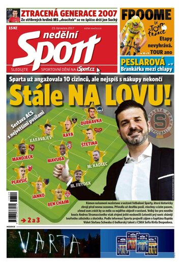 Obálka e-magazínu Nedělní Sport 23.7.2017