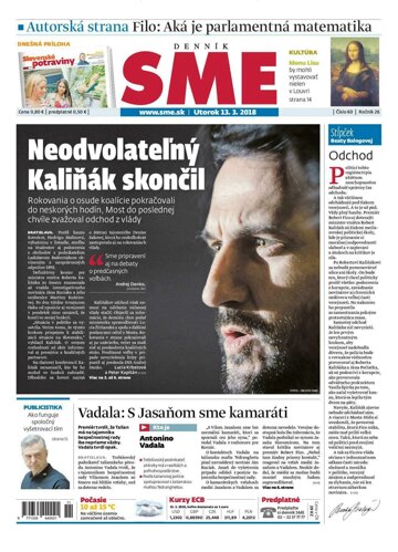 Obálka e-magazínu SME 13.3.2018