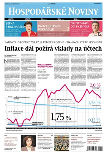 Obálka e-magazínu Hospodářské noviny 009 - 14.1.2019