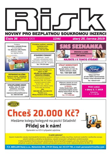 Obálka e-magazínu Risk 36/2019