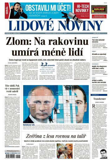 Obálka e-magazínu Lidové noviny 16.1.2020