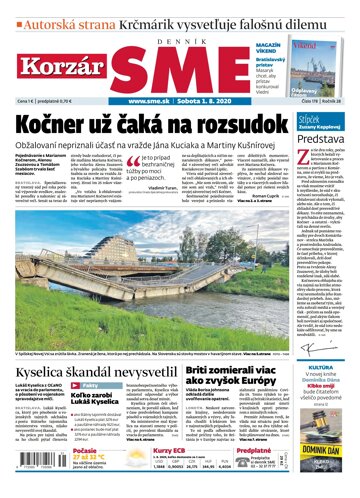 Obálka e-magazínu SME 1.8.2020-