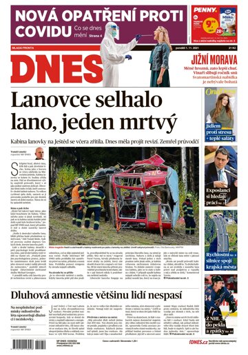 Obálka e-magazínu MF DNES Brno a Jižní Morava - 1.11.2021