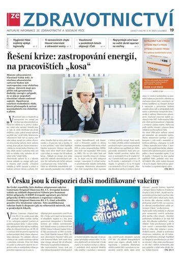 Obálka e-magazínu Ze Zdravotnictví 19/2022