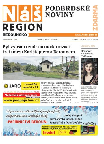 Obálka e-magazínu Náš Region - Berounsko 3/2023