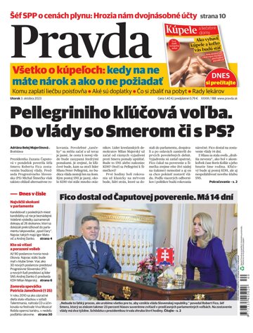 Obálka e-magazínu Pravda 3. 10. 2023