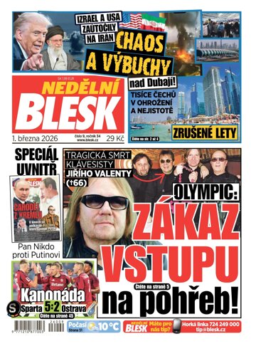 Obálka e-magazínu Nedělní Blesk 1.3.2026