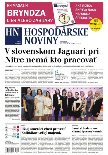 Obálka e-magazínu Hospodárske noviny 17.06.2016