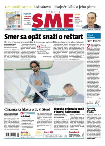 Obálka e-magazínu SME 20.9.2016