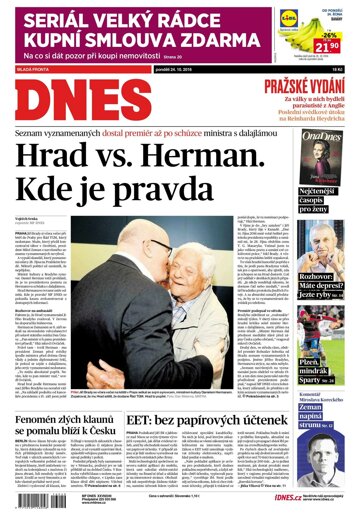 Obálka e-magazínu MF Dnes 24.10.2016