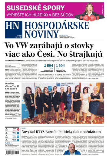 Obálka e-magazínu Hospodárske noviny 21.06.2017