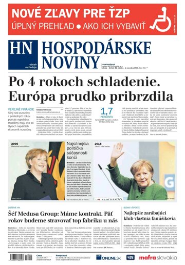 Obálka e-magazínu Hospodárske noviny 31.10.2018