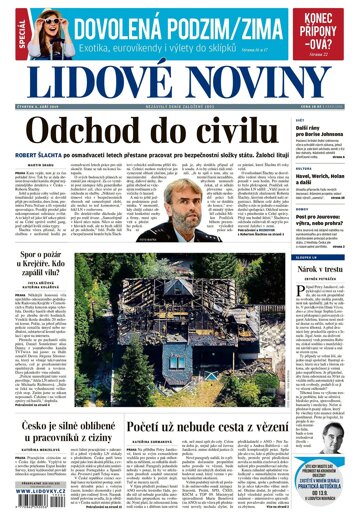 Obálka e-magazínu Lidové noviny 5.9.2019