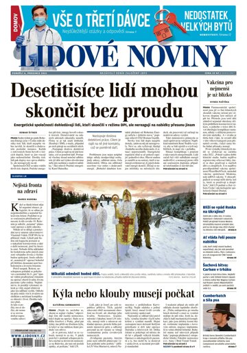 Obálka e-magazínu Lidové noviny 6.12.2021