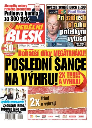 Obálka e-magazínu Nedělní Blesk 20.3.2022