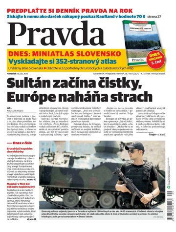 Obálka e-magazínu Pravda 18.7.2016