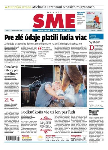 Obálka e-magazínu SME 18.8.2018