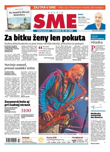 Obálka e-magazínu SME 22.10.2018