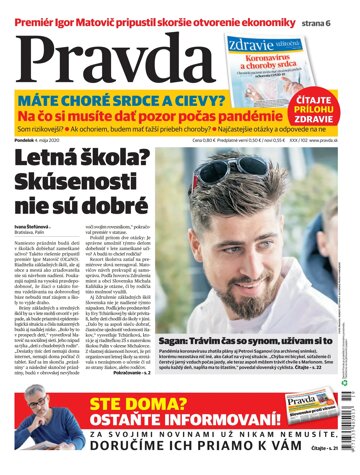 Obálka e-magazínu Pravda 4. 5. 2020