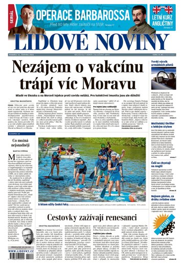 Obálka e-magazínu Lidové noviny 21.6.2021