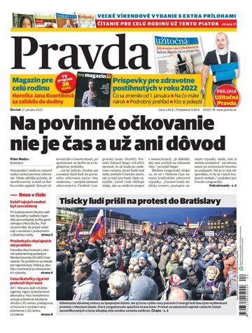 Obálka e-magazínu Pravda 27. 1. 2022