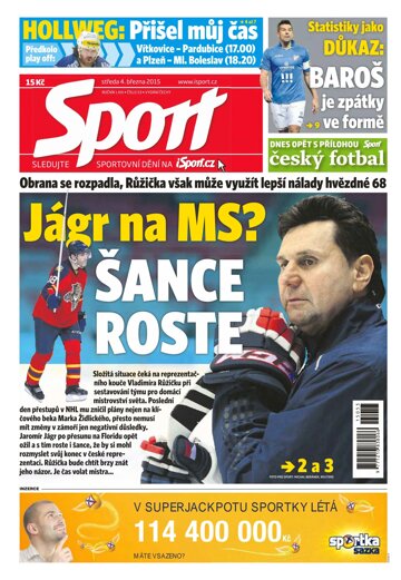 Obálka e-magazínu Sport 4.3.2015