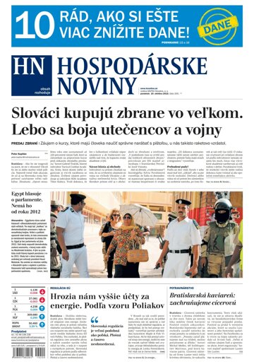 Obálka e-magazínu Hospodárske noviny 19.10.2015
