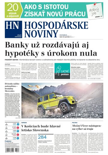 Obálka e-magazínu Hospodárske noviny 19.04.2016