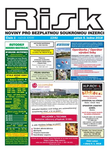 Obálka e-magazínu Risk 1/2018