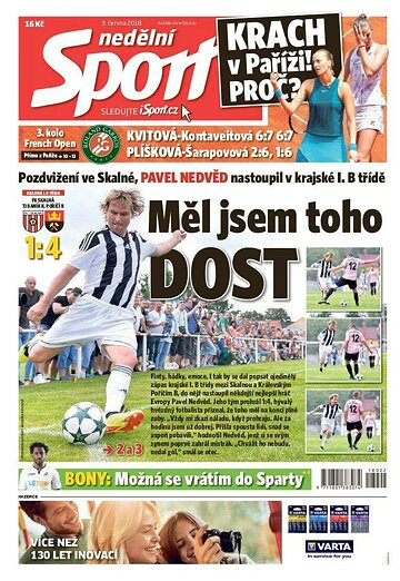 Obálka e-magazínu Nedělní Sport 3.6.2018