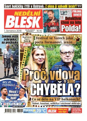 Obálka e-magazínu Nedělní Blesk 1.7.2018