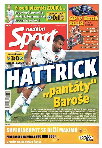 Obálka e-magazínu Nedělní Sport 5.8.2018