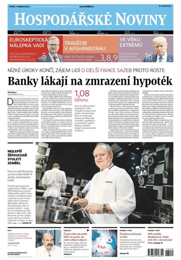 Obálka e-magazínu Hospodářské noviny 150 - 7.8.2018