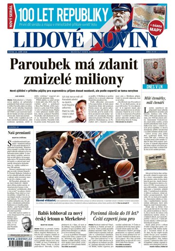 Obálka e-magazínu Lidové noviny 14.9.2018