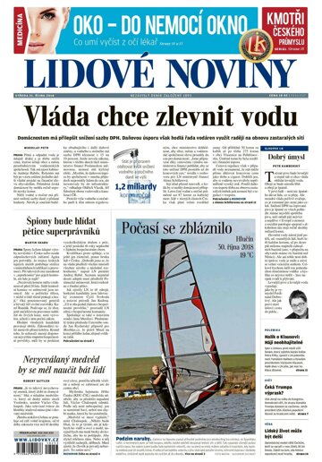 Obálka e-magazínu Lidové noviny 31.10.2018