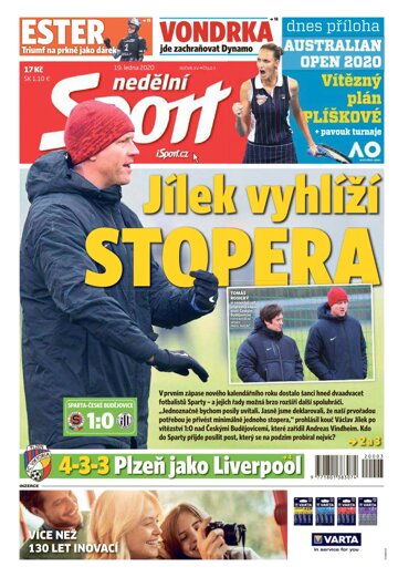 Obálka e-magazínu Nedělní Sport 19.1.2020