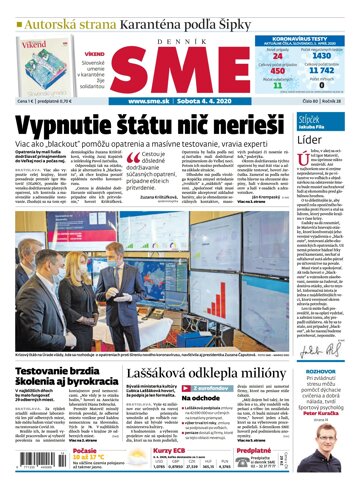 Obálka e-magazínu SME 4.4.2020