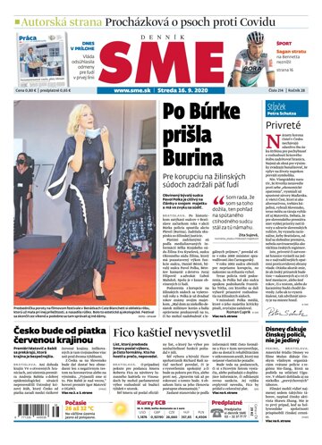 Obálka e-magazínu SME 16.9.2020