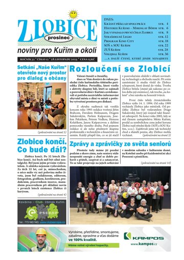 Obálka e-magazínu Zlobice noviny pro Kuřim a okolí 12/2025