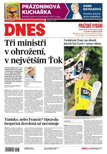 Obálka e-magazínu MF Dnes 27.7.2015