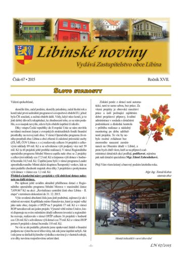 Obálka e-magazínu Libinské noviny 67/2015